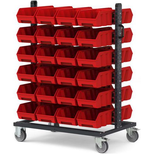 Carrello Picking box Air - 1067x668x1357 - Rosso - 48 contenitori,