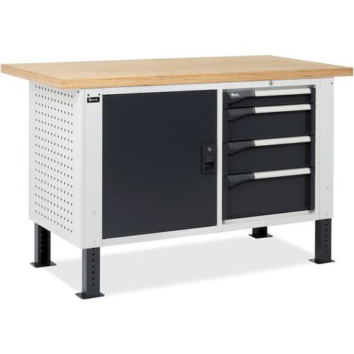 Banco da lavoro Master BR - 1500x750x740/1115 mm - Antracite,