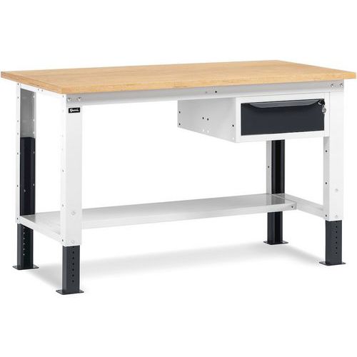 Banco da lavoro Work Up - 1500x750x732/1107 - 1 cassetto - Antracite,