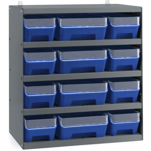 Rack 12 contenitori con frontale RK Box Air - Blu,