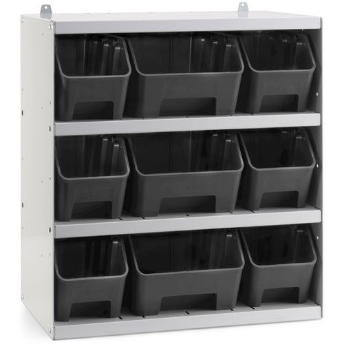 Rack 9 contenitori RK Box Air - 496x304x546 mm - Nero,