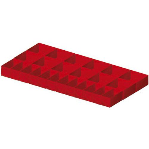 Divisorio per cassetti - 100 mm - 54 x 27 - Rosso,