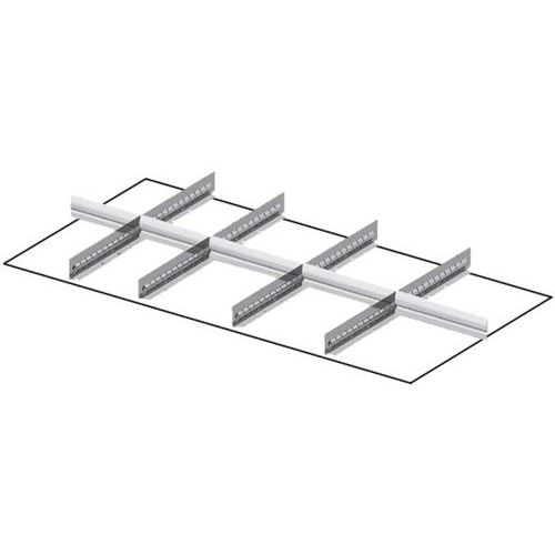 Divisorio per cassetti - altezza 100/125 mm - 10 divisori,