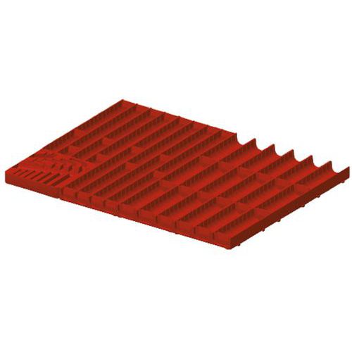 Divisorio per cassetto portautensili - altezza 75 mm - Rosso,