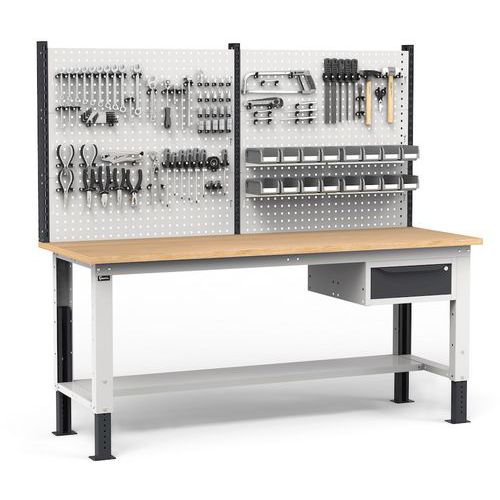 Banco da lavoro Work Up - 1 cassetto - Antracite,