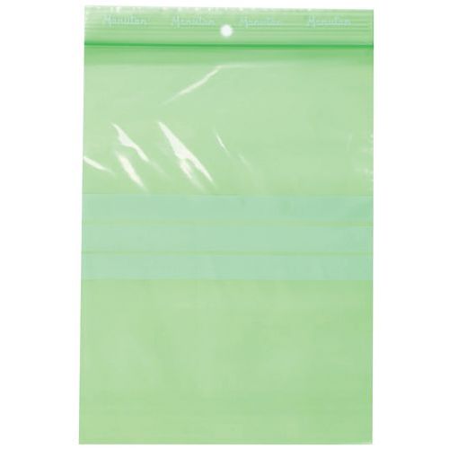 Sacchetti con zip mat ricicl-Verde 50 µm-200x150mm-Manutan,