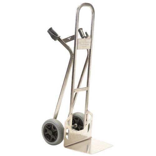 Carrello in alluminio - Pala fissa - Ruote antiforatura - Portata 350 kg,