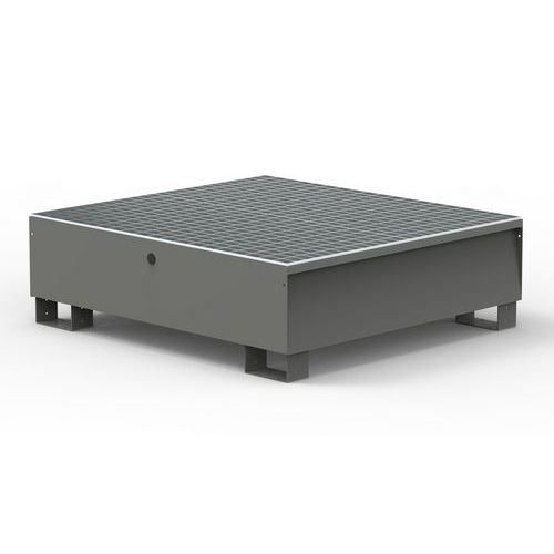 Vasca modulare con griglia per 4 fusti - 300 L RAL7000,