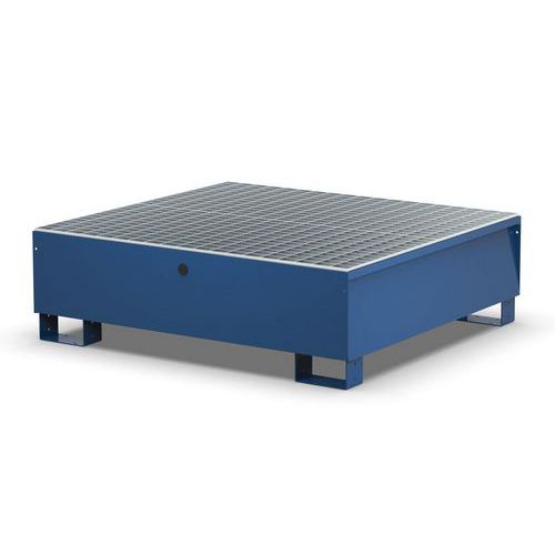 Vasca modulare con griglia per 4 fusti - 300 L RAL5010,