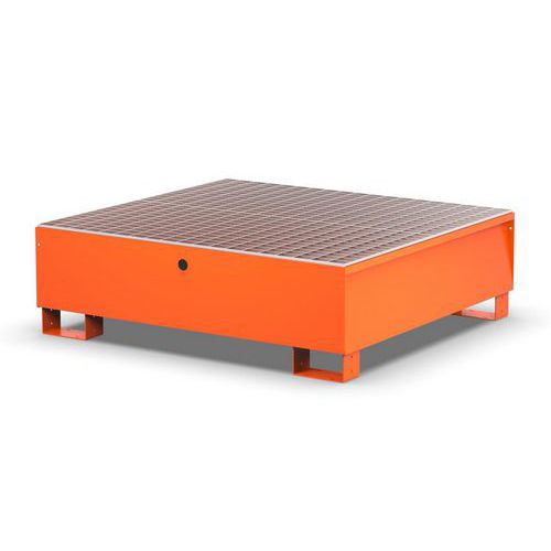 Vasca modulare con griglia per 4 fusti - 300 L RAL2004,