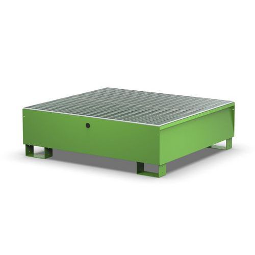 Vasca modulare con griglia per 4 fusti - 300 L RAL6018,