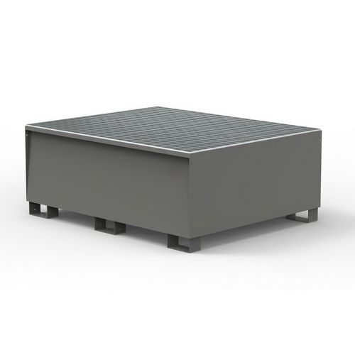 Vasca con griglia zincata per 1 IBC - 1000 L grigio RAL7000,