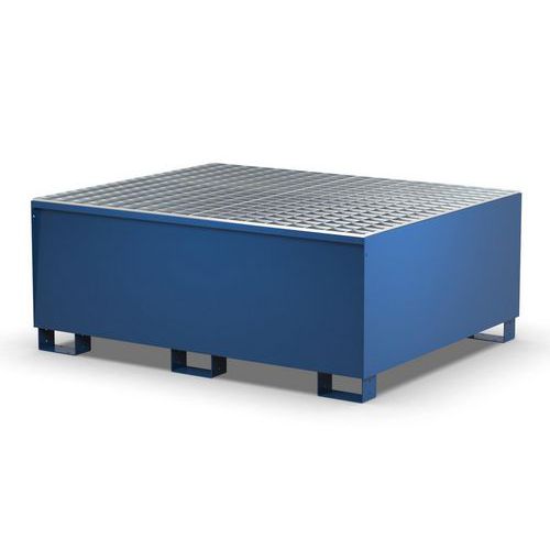 Vasca con griglia zincata per 1 IBC - 1000 L blu RAL5010,