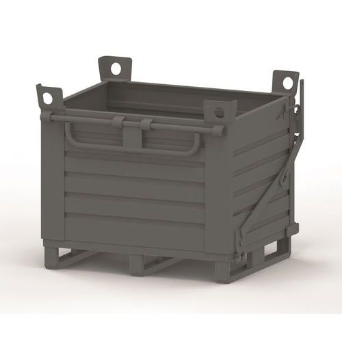 Contenitore fondo apribile 1000X800X650 grigio RAL7000,