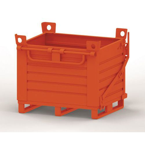 Contenitore fondo apribile 1000X800X650 arancio RAL2004,