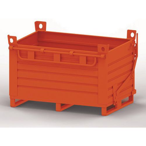 Contenitore fondo apribile 1200X1000X650 arancio RAL2004,