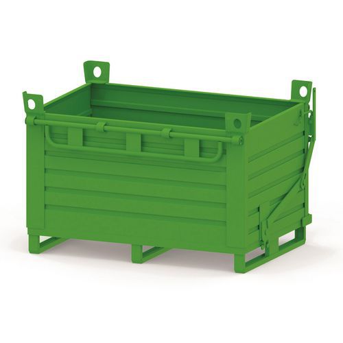 Contenitore fondo apribile 1200X1000X650 verde RAL6018,