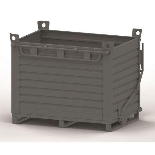 Contenitore fondo apribile 1500x1000x1000 grigio RAL7000,