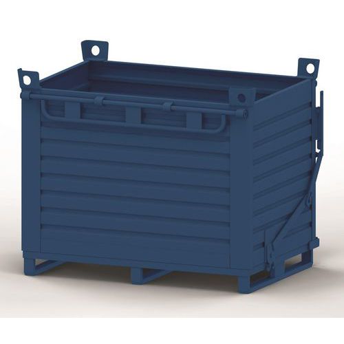 Contenitore fondo apribile 1500x1000x1000 blu RAL5010,