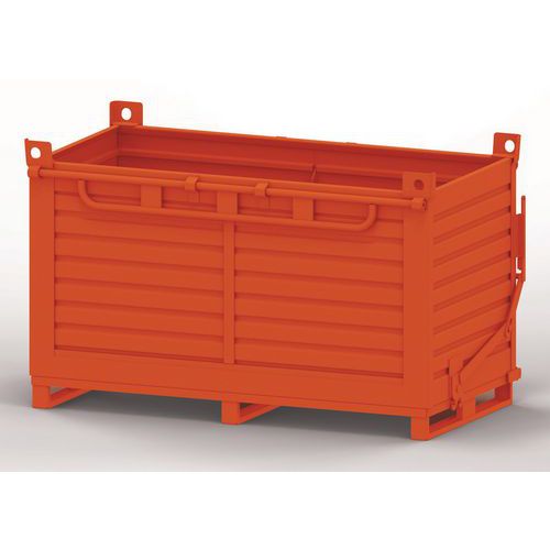 Contenitore fondo apribile 2000X1000X1000 arancio RAL2004,