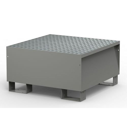 Vasca con griglia zincata per 1 fusto - 200 L grigio RAL7000,