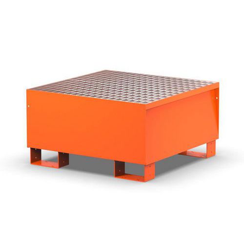 Vasca con griglia zincata per 1 fusto - 200 L arancioRAL2004,