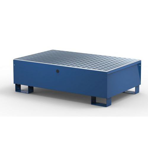 Vasca modulare con griglia per 2 fusti - 200 L RAL5010,