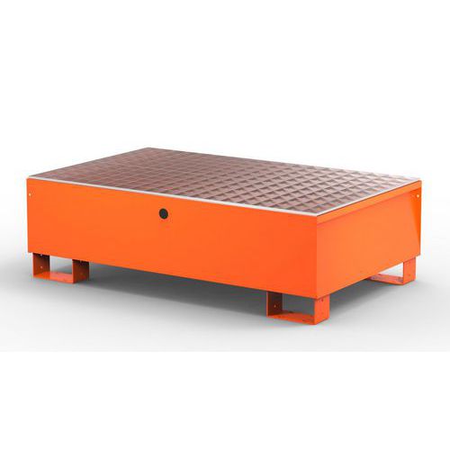 Vasca modulare con griglia per 2 fusti - 200 L RAL2004,