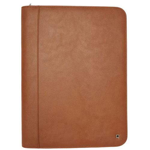 Portadocumenti per conferenze A4 con zip marrone - Desq,