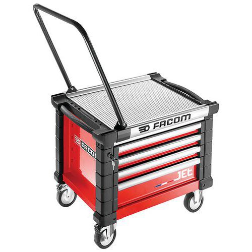 Cassettiera carrellata JetM3 - 4 cassetti rossa,