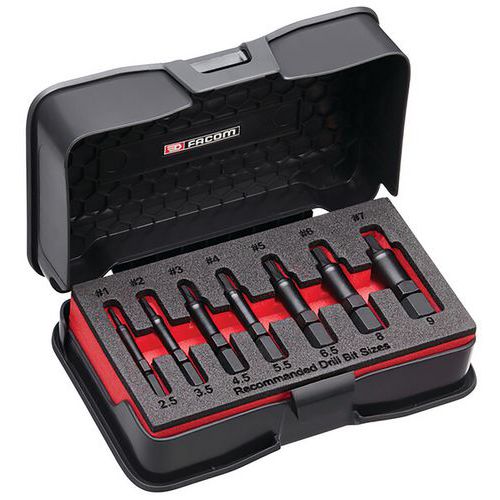 Cofanetto di estrattori di viti e prigionieri rotti - Facom ,