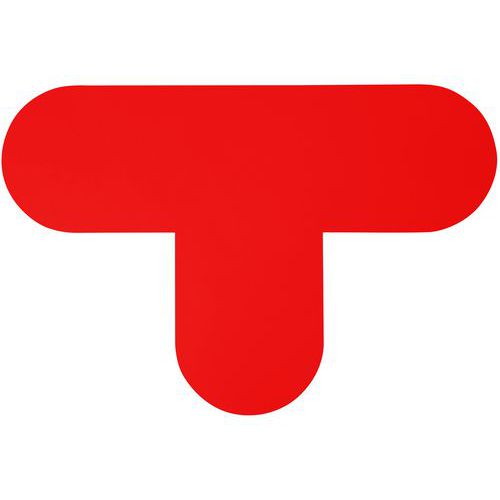 Autoadesivo per marcatura a terra a T 200x300 mm rosso - Manutan,