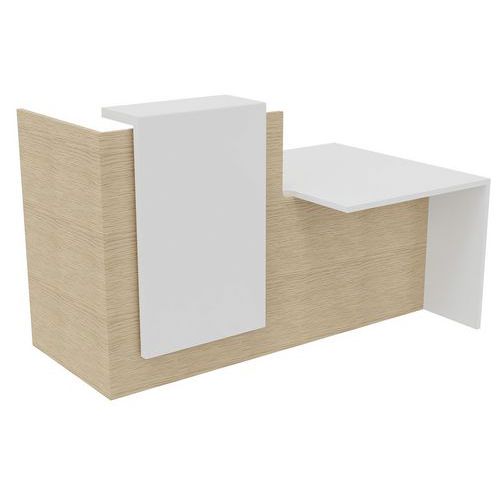Banco reception L200 PMR Fifty Fifty bianco/rovere sx,