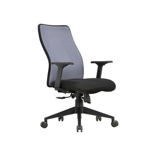 Sedia da ufficio schienale medio Penelope grigio-Base nera,