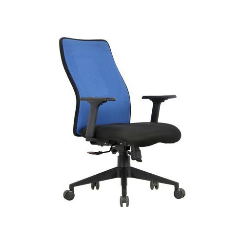 Sedia da ufficio con schienale medio Penelope blu-Base nera,