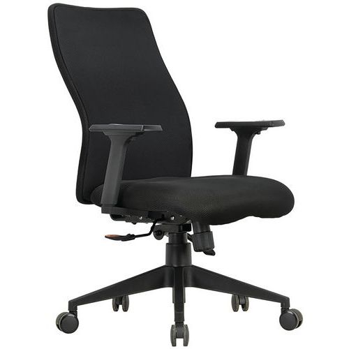 Sedia da ufficio con schienale medio Penelope nero-Base nera,