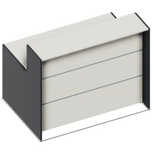 Banco per reception Bari - Modulo diritto compatto antracite,