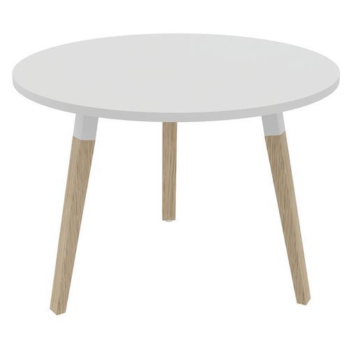 Tavolo da riunione rotondo D.100cm Dialogue bianco/bianco,