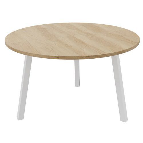 Tavolo riunione rotondo D.120 cm Partage rovere Nebra/bianco,