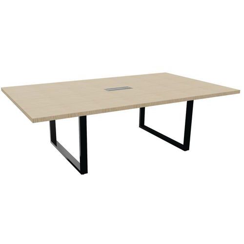 Tavolo da conferenza L240xP140cm gambe nere/rovere,