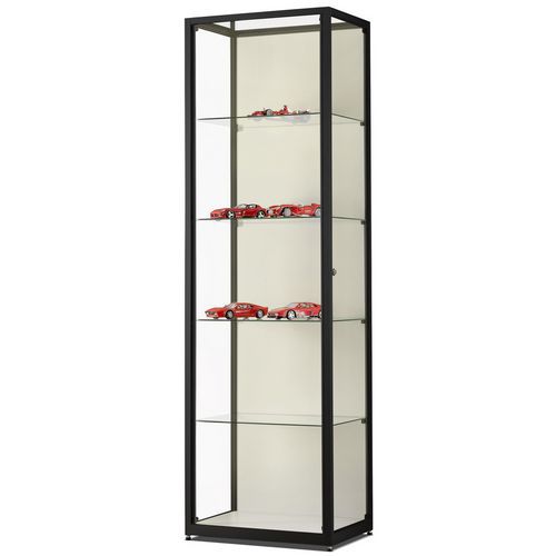 Vetrina espositiva - 600 x 400 x 1984 mm - Nero - Manutan,