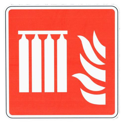 Cartello Batteria fissa estintori-Alluminio-200x200mm,