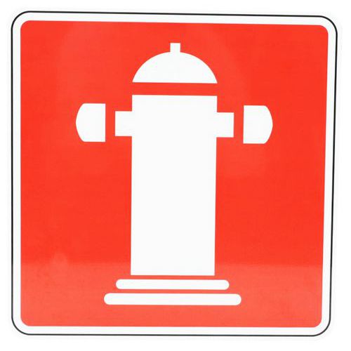 Cartello Attacco autopompa V.F.-Alluminio-350x350mm,