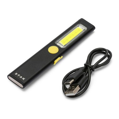 Torcia a led ricaricabile 3W in alluminio nero,