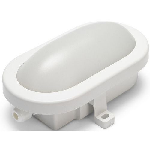 Plafoniera ovale a led integrati 5,5W bianca. Per esterni.,