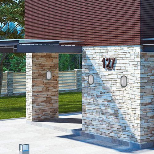 Applique a led integrati 5,5W. Uso esterno. RAL7016,