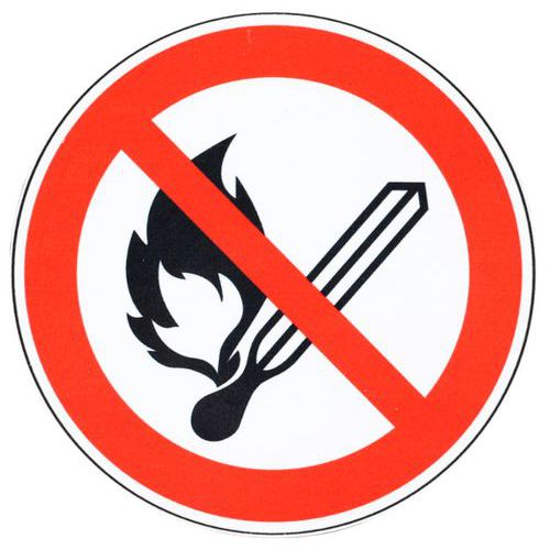 Cartello di divieto-Divieto di fiamma libera-Alluminio-120mm,