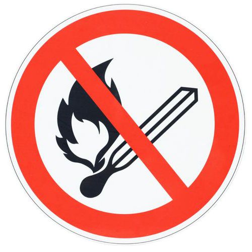 Cartello di divieto-Divieto di fiamma libera-Alluminio-300mm,