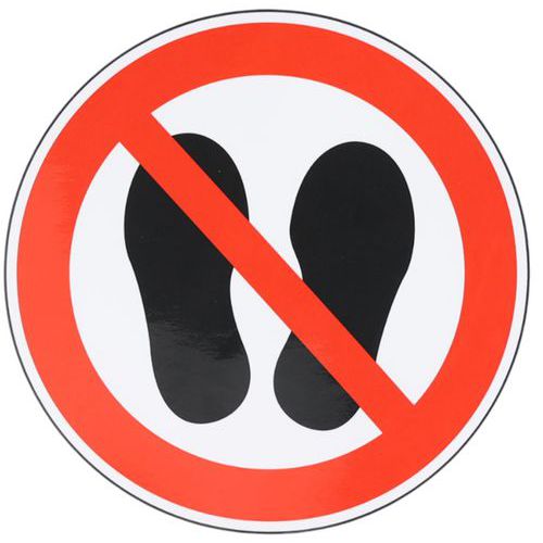 Cartello Divieto di attraversamento/sosta-Adesivo-10cm,