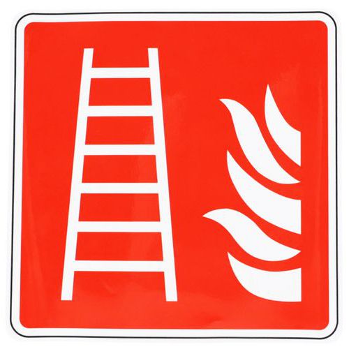 Cartello antincendio-Scala antincendio-Adesivo-200x200mm,